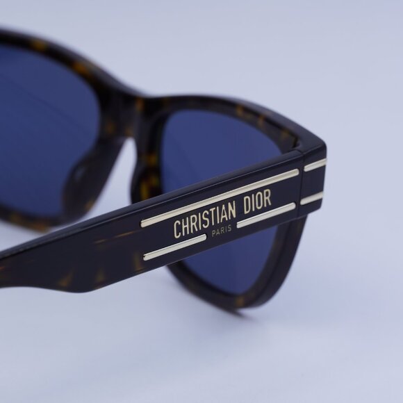 Dior DIORSIGNATURE S6U 20B0 Sunglasses Havana Square Frame, Blue Lenses main image 9